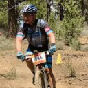 Scott Wilcox rides a mountain bike in Bend, OR.